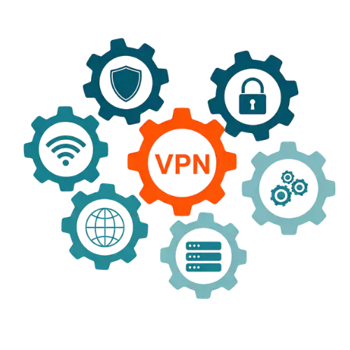 Schema du fonctionnement d'un VPN, du terminal au serveur distant